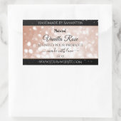 高級バラ金ゴールドグリッター製品パッケージラベル 長方形シール (バッグ)