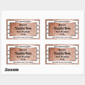 高級バラ金ゴールドグリッター製品ラベルダイヤ 長方形シール (シート)