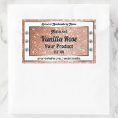 高級バラ金ゴールドグリッター製品ラベルダイヤ 長方形シール (バッグ)