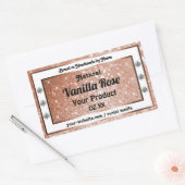 高級バラ金ゴールドグリッター製品ラベルダイヤ 長方形シール (封筒)