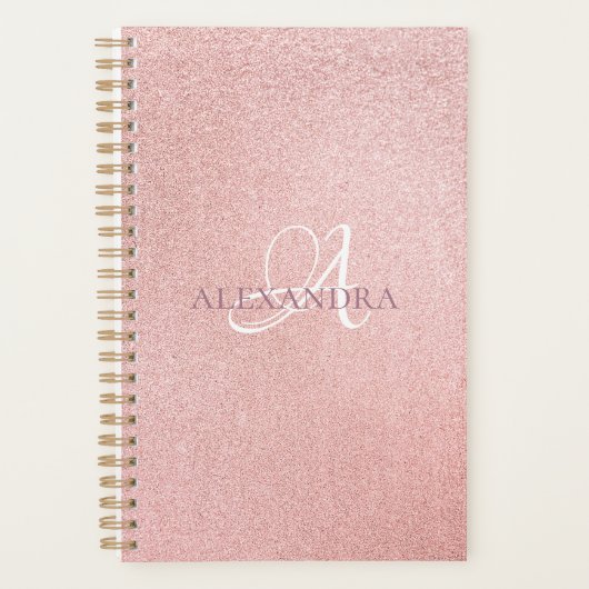 高級バラ金ゴールドグリッター プランナー手帳 (正面)