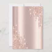 高級バラ金ゴールドグリッターDrips日付を保存 セーブザデート (裏面)