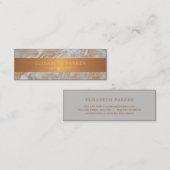 高級バラ金ゴールドグレー大理石メイクアップアーティスト スキニー名刺 (正面/裏面)