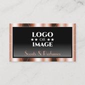 高級バラ金ゴールドシックなブラックグラデーションとロゴ 名刺 (正面)