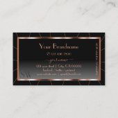 高級バラ金ゴールドシック黒グラデーションとモノグラム 名刺 (裏面)