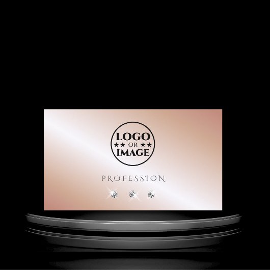 高級バラ金ゴールドシルバースパークルダイヤモンドとロゴ 名刺