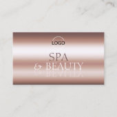 高級バラ金ゴールドスタイリッシュ鏡フォント(ロゴ付き) 名刺 (正面)