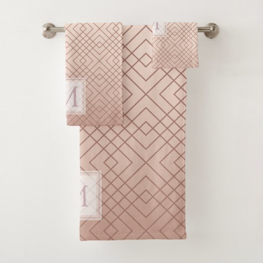 高級バラ金ゴールドパターンモノグラム バスタオルセット (インサイチュ)