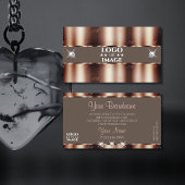 高級バラ金ゴールドブラウンスパークルダイヤモンドとロゴ 名刺