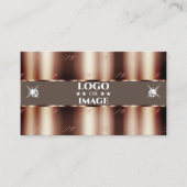 高級バラ金ゴールドブラウンスパークルダイヤモンドとロゴ 名刺 (正面)