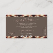 高級バラ金ゴールドブラウンスパークルダイヤモンドイニシャル 名刺 (裏面)