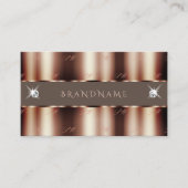 高級バラ金ゴールドブラウンスパークルダイヤモンドイニシャル 名刺 (正面)