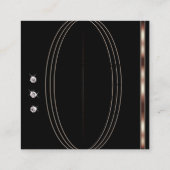 高級バラ金ゴールドブラックきらめくラフェイクイネストーンズ スクエア名刺 (裏面)