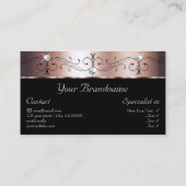 高級バラ金ゴールドブラックスクワイグド宝石と写真 名刺 (裏面)