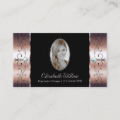 高級バラ金ゴールドブラックスクワイグド宝石と写真 名刺 (正面)