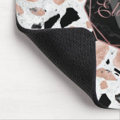 高級バラ金ゴールドヴィンテージ大理石抽象芸術テラゾ マウスパッド (コーナー)