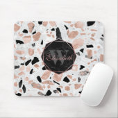 高級バラ金ゴールドヴィンテージ大理石抽象芸術テラゾ マウスパッド (マウス)