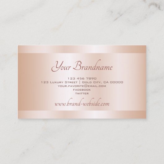 高級バラ金ゴールド効果プロフェッショナルとスタイリッシュ 名刺 (裏面)