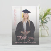 高級バラ金ゴールド卒業ありがとう写真 サンキューカード (スタンド正面)