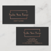 高級バラ金ゴールド壊れたフレームダークグレー 名刺 (正面/裏面)