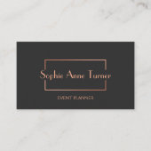 高級バラ金ゴールド壊れたフレームダークグレー 名刺 (正面)