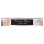 高級バラ金ゴールド幾何大理石フレーム デスクネームプレート (正面)