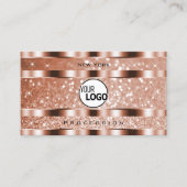 高級バラ金ゴールド発光グリッタースター追加ロゴ 名刺 (正面)