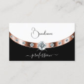 高級バラ金ゴールド白黒ウィズモノグラム 名刺 (正面)