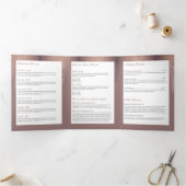 高級バラ金ゴールド紙吹雪雨模様パンフレット 三つ折りカード (内部)