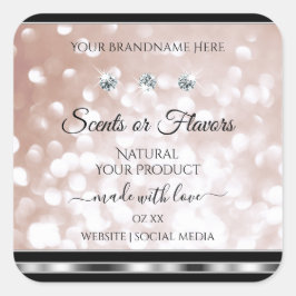 高級バラ金ゴールド製品ラベルズブルジュエリー スクエアシール