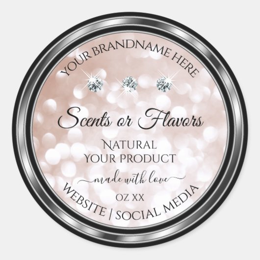 高級バラ金ゴールド製品ラベルズブルジュエリー ラウンドシール (正面)