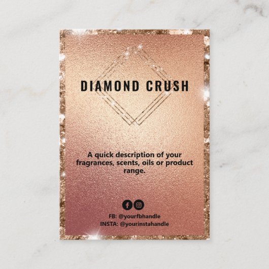 高級バラ金ゴールド製品価格リストカード 名刺 (正面)