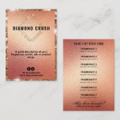 高級バラ金ゴールド製品価格リストカード 名刺 (正面/裏面)