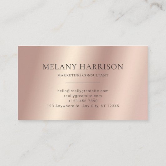 高級バラ金ゴールド金属箔エレガント 名刺 (裏面)