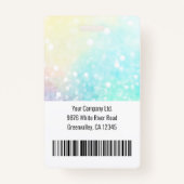 高級パーソナライズされたグリッター社員写真 バッジ (裏面)