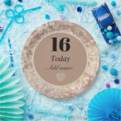 高級パーソナライズされたベルベットプレート16th ペーパープレート (パーティー)