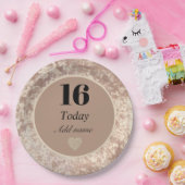 高級パーソナライズされたベルベットプレート16th ペーパープレート (パーティー)