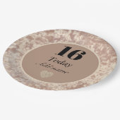 高級パーソナライズされたベルベットプレート16th ペーパープレート (アングル)