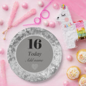 高級パーソナライズされたベルベットプレート16th ペーパープレート (パーティー)