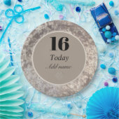 高級パーソナライズされたベルベットプレート16th ペーパープレート (パーティー)