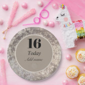 高級パーソナライズされたベルベットプレート16th ペーパープレート (パーティー)