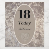 高級パーソナライズされたベルベットボトルラベル18th ワインラベル (シングルラベル)