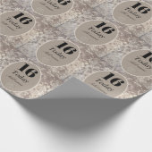 高級パーソナライズされたベルベット包装紙16th ラッピングペーパー (角)