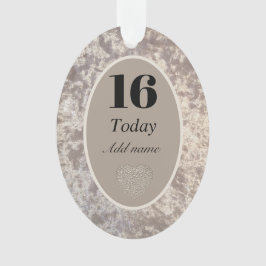 高級パーソナライズされたベルベット誕生日オーナメント16th オーナメント