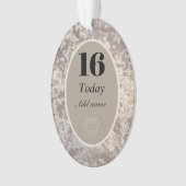 高級パーソナライズされたベルベット誕生日オーナメント16th オーナメント (正面)