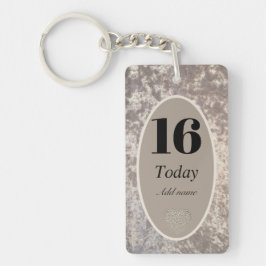 高級パーソナライズされたベルベット誕生日キーチェーン16th キーホルダー