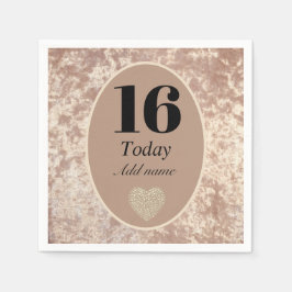 高級パーソナライズされたベルベット誕生日ナプキンス16th スタンダードカクテルナプキン