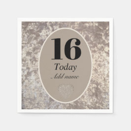 高級パーソナライズされたベルベット誕生日ナプキンス16th スタンダードカクテルナプキン