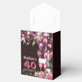 高級パーソナライズされたワイン&バルーン40歳の誕生日 フェイバーボックス (オープン)
