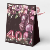 高級パーソナライズされたワイン&バルーン40歳の誕生日 フェイバーボックス (裏面サイド)